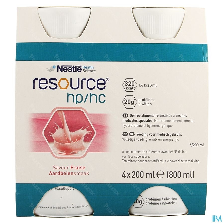 Resource Hp Hc Fraise Bouteille 4x200ml