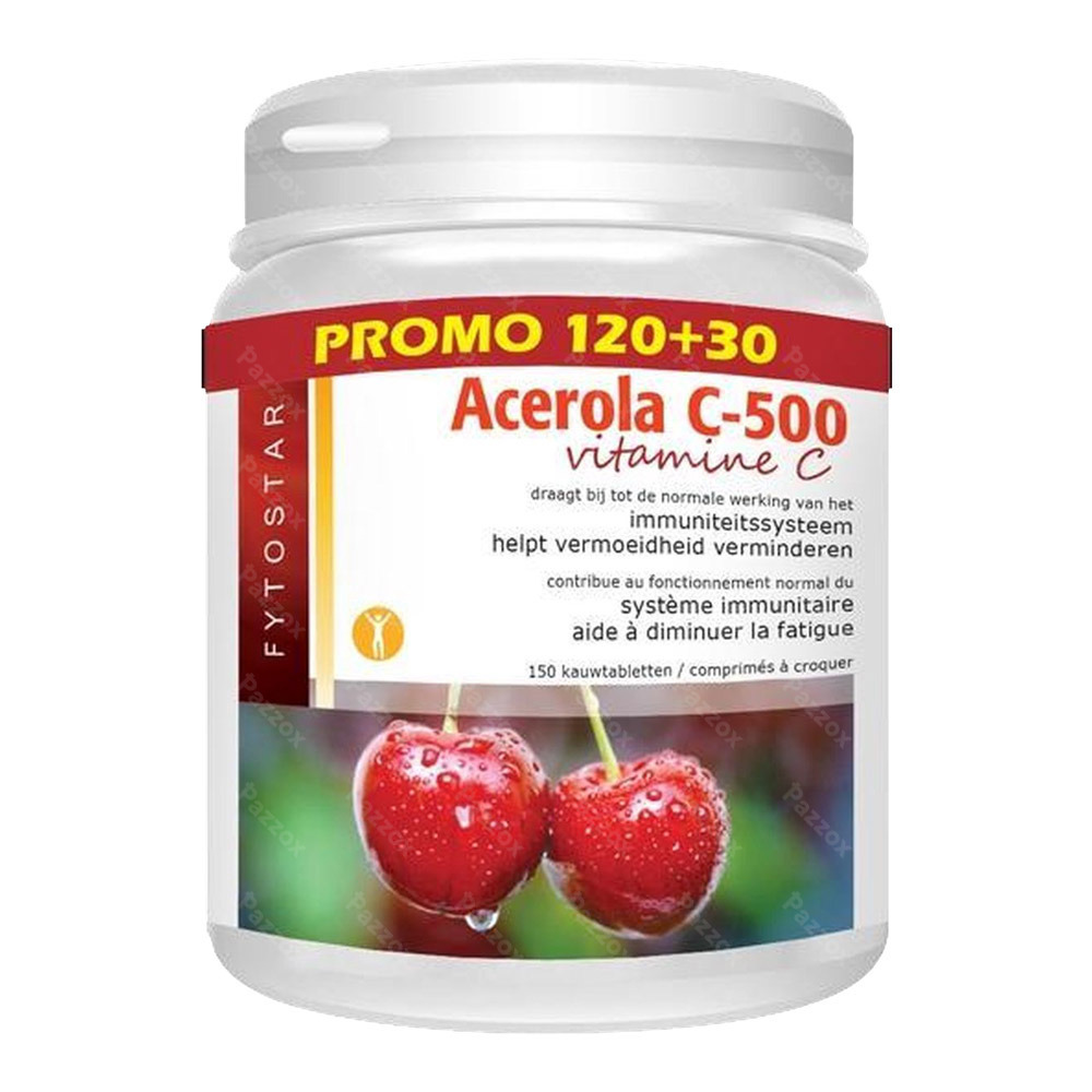 Acerola Vitamine C 500 Tabl 120+30 Gratuit