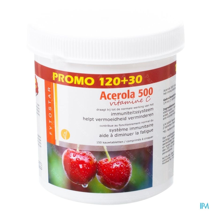 Acerola Vitamine C 500 Tabl 120+30 Gratuit