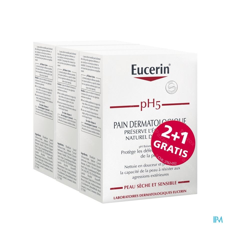 Eucerin Ph5 Pain Dermato S/savon 100g 2+1 Gratuit