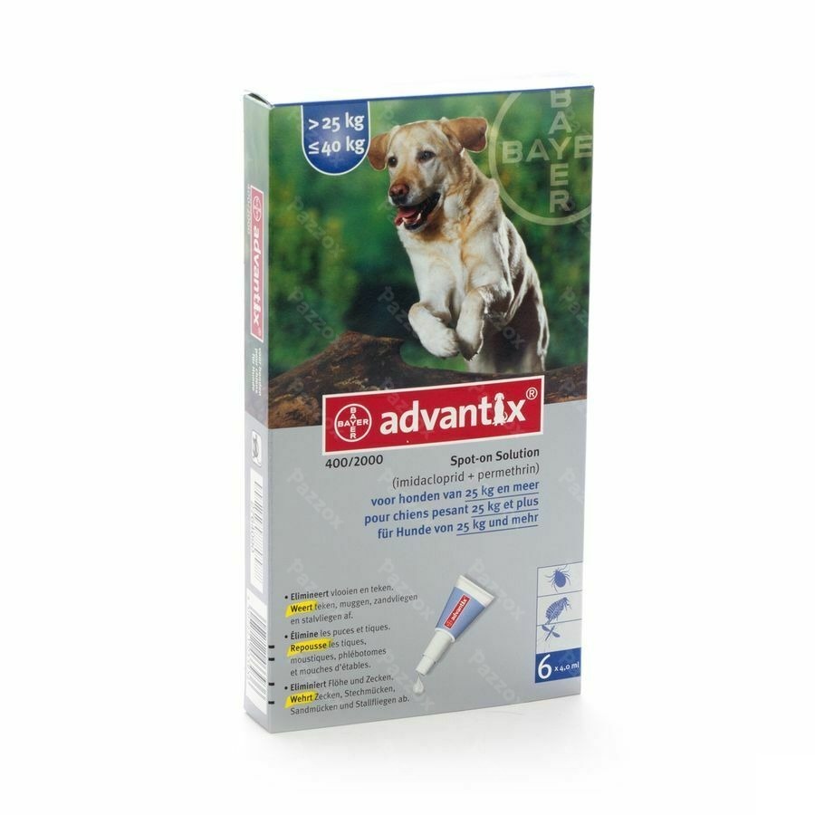 Advantix 400/2000 Chiens 25<40kg Fl 6x4,0ml