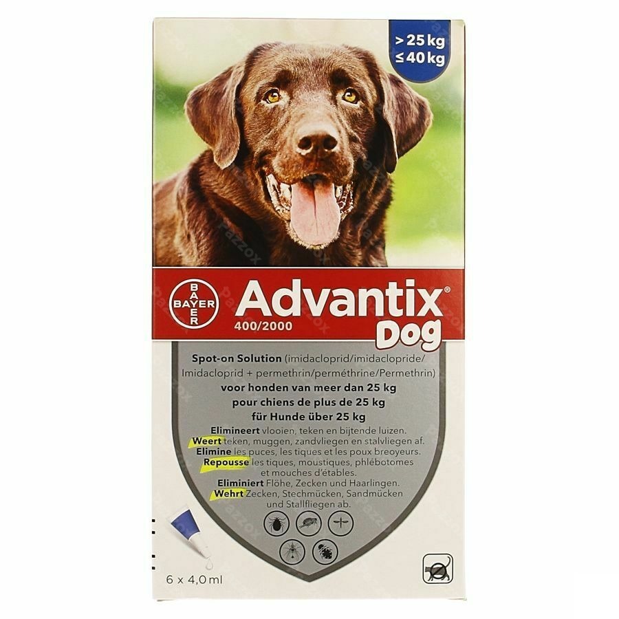 Advantix 400/2000 Chiens 25<40kg Fl 6x4,0ml
