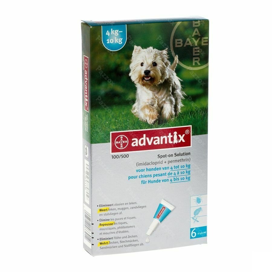 Advantix 100/ 500 Chiens 4<10kg Fl 6x1,0ml