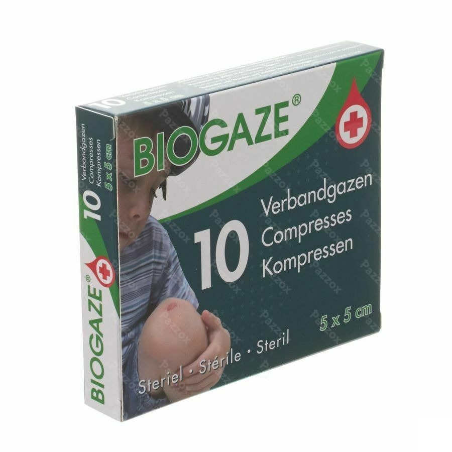 Biogaze 10 Compresses 5 x 5 cm