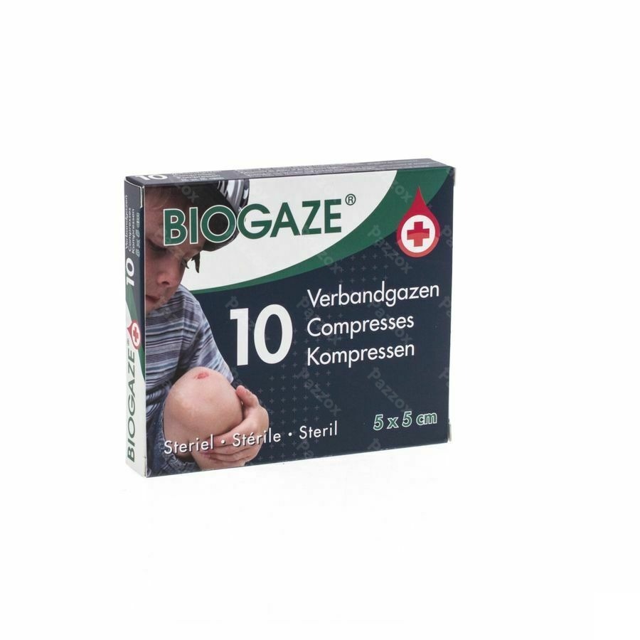 Biogaze 10 Compresses 5 x 5 cm