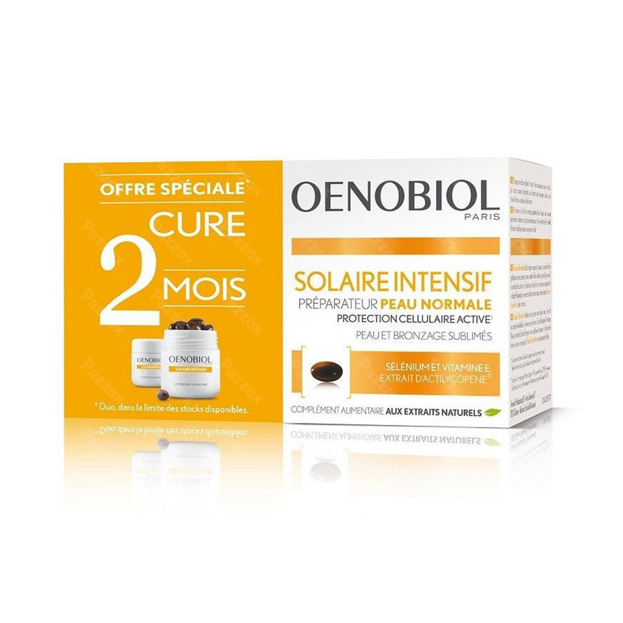 Oenobiol Cure Solaire Intensif Peau Normale 2x30 Caps Pazzox