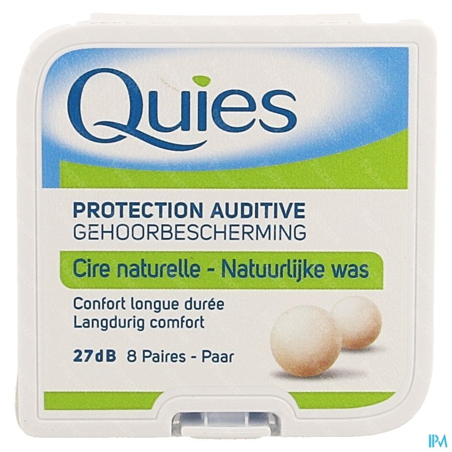 Quies Pretection Audit Cire Naturelle 8 Paire Boules Quies