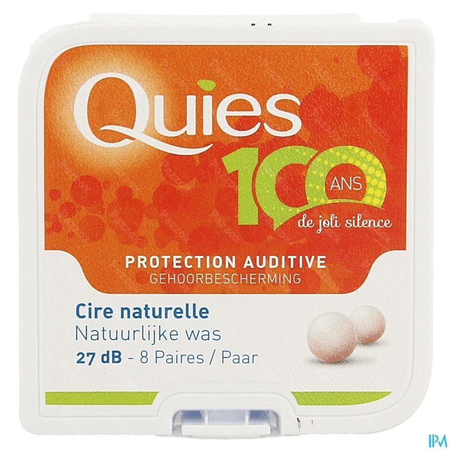 Quies Pretection Audit Cire Naturelle 8 Paire Boules Quies