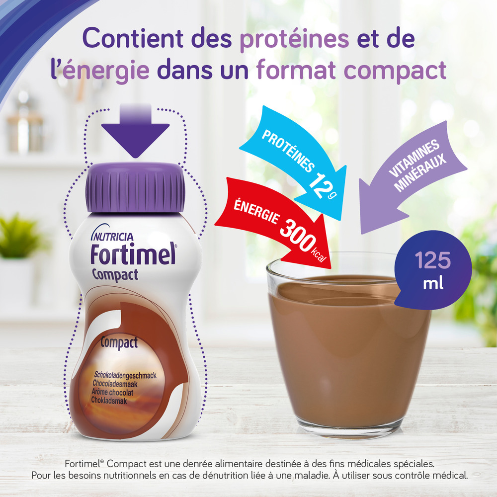 Fortimel Compact Chocolat Bouteilles 4x125ml