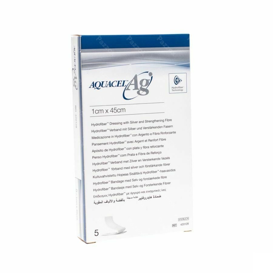 Aquacel Ag Pans Hydrofiber+renfort Fibre 1x45cm 5