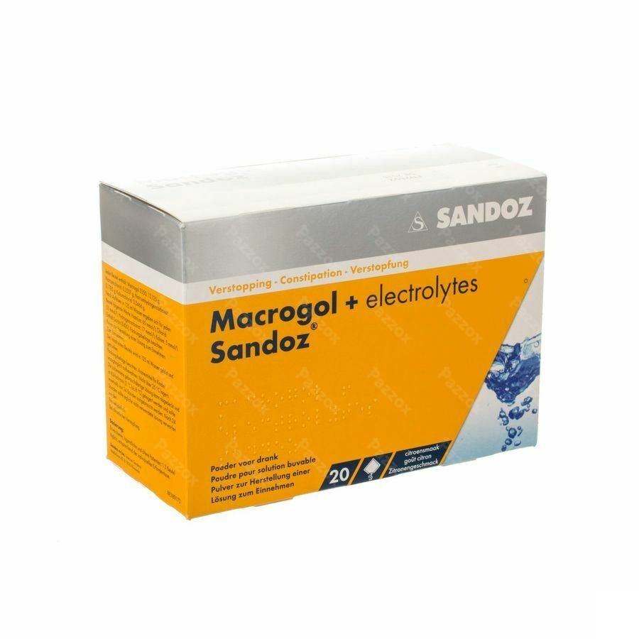 Macrogol + Electr Sandoz Pulv Gout Citron 20x13,7g