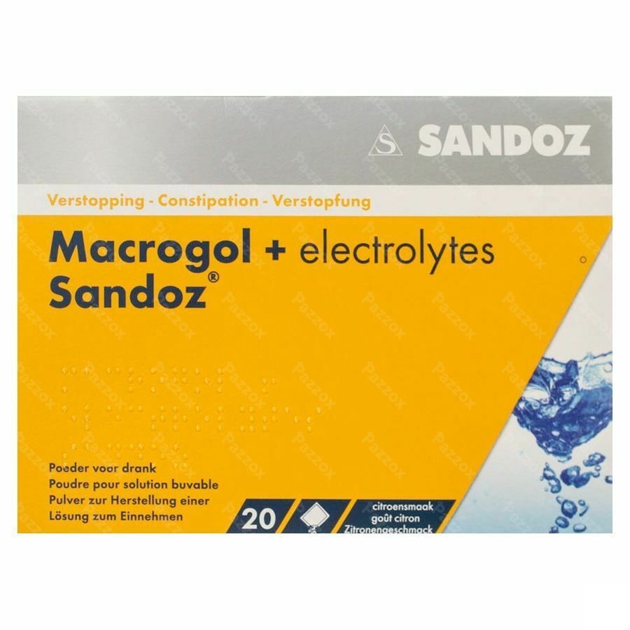 Macrogol + Electr Sandoz Pulv Gout Citron 20x13,7g