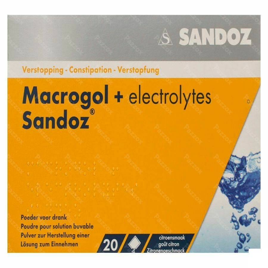 Macrogol + Electr Sandoz Pulv Gout Citron 20x13,7g