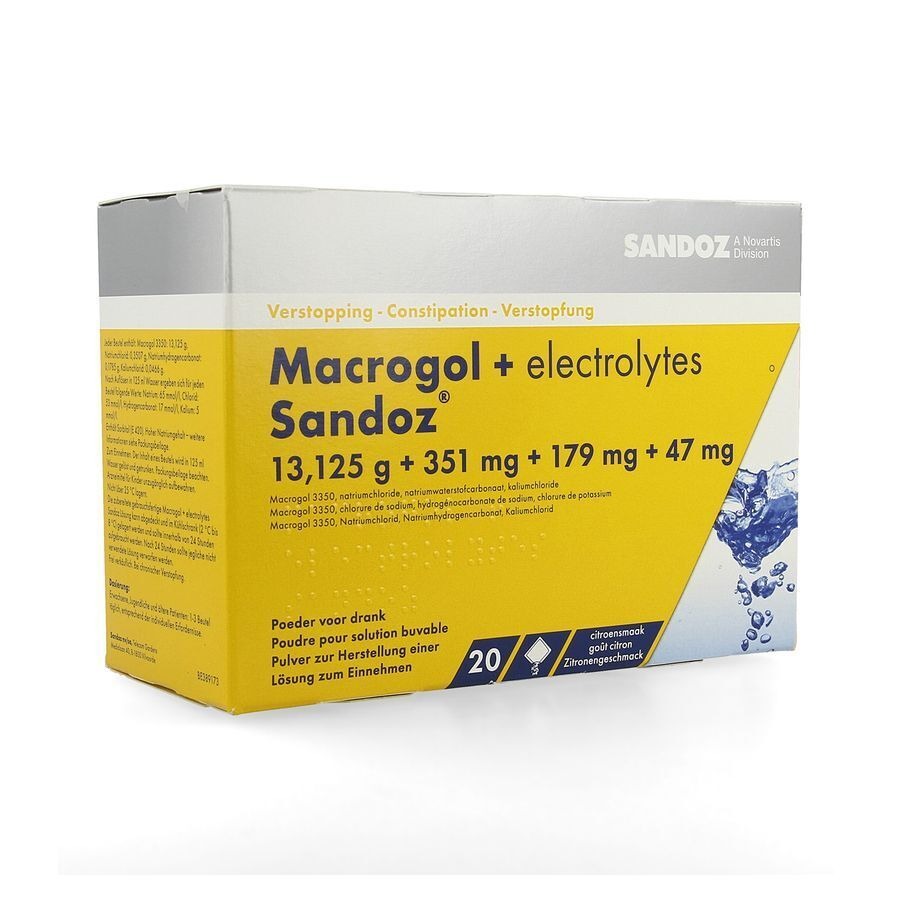 Macrogol + Electr Sandoz Pulv Gout Citron 20x13,7g