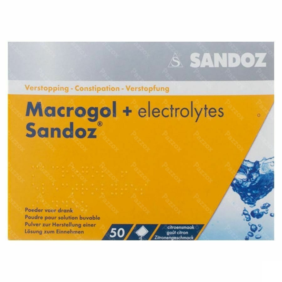 Macrogol + Electr Sandoz Pulv Gout Citron 50x13,7g