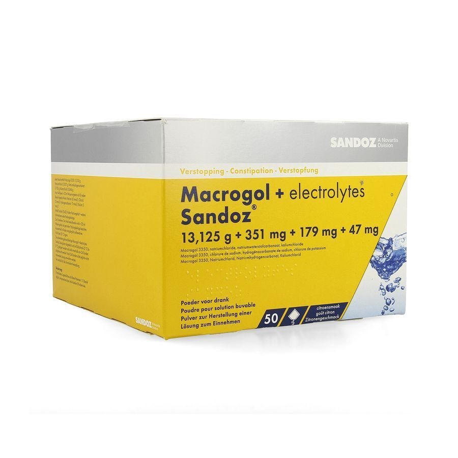 Macrogol + Electr Sandoz Pulv Gout Citron 50x13,7g