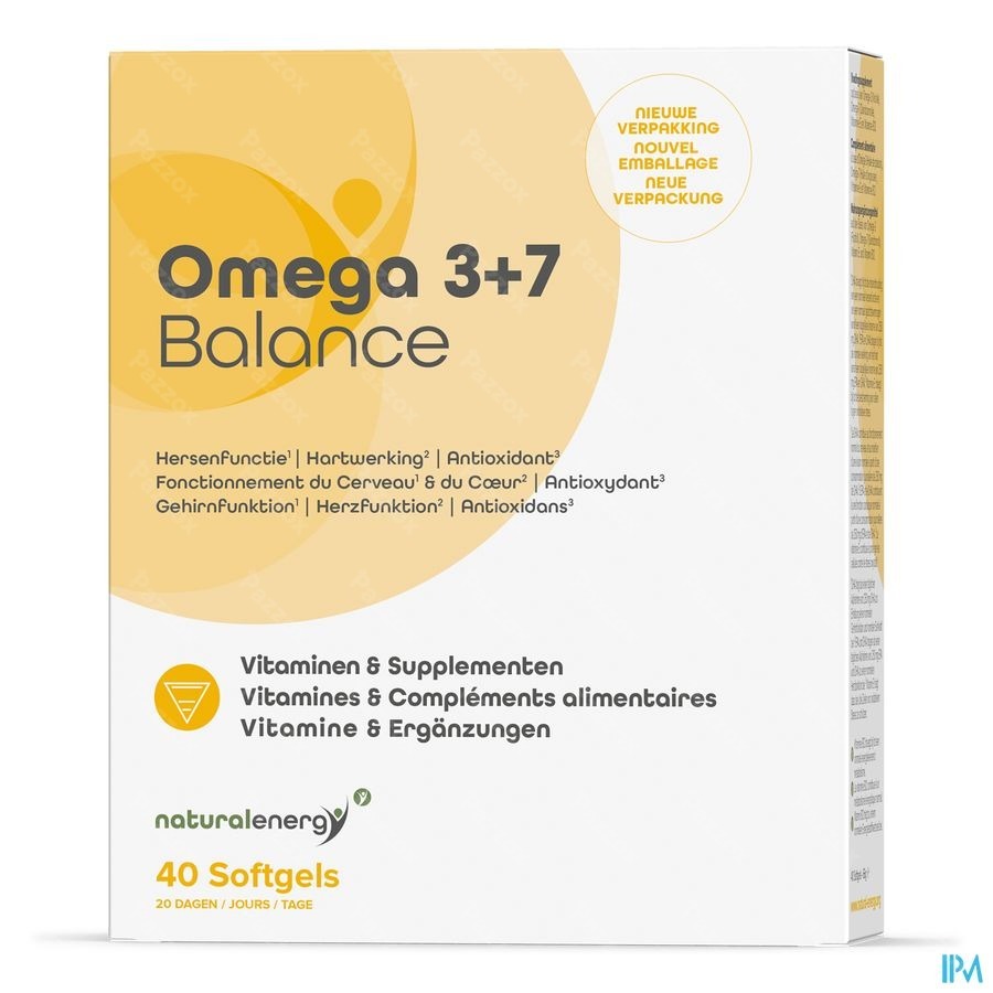 Natural Energy Omega 3+7 Balance 40 Gélules
