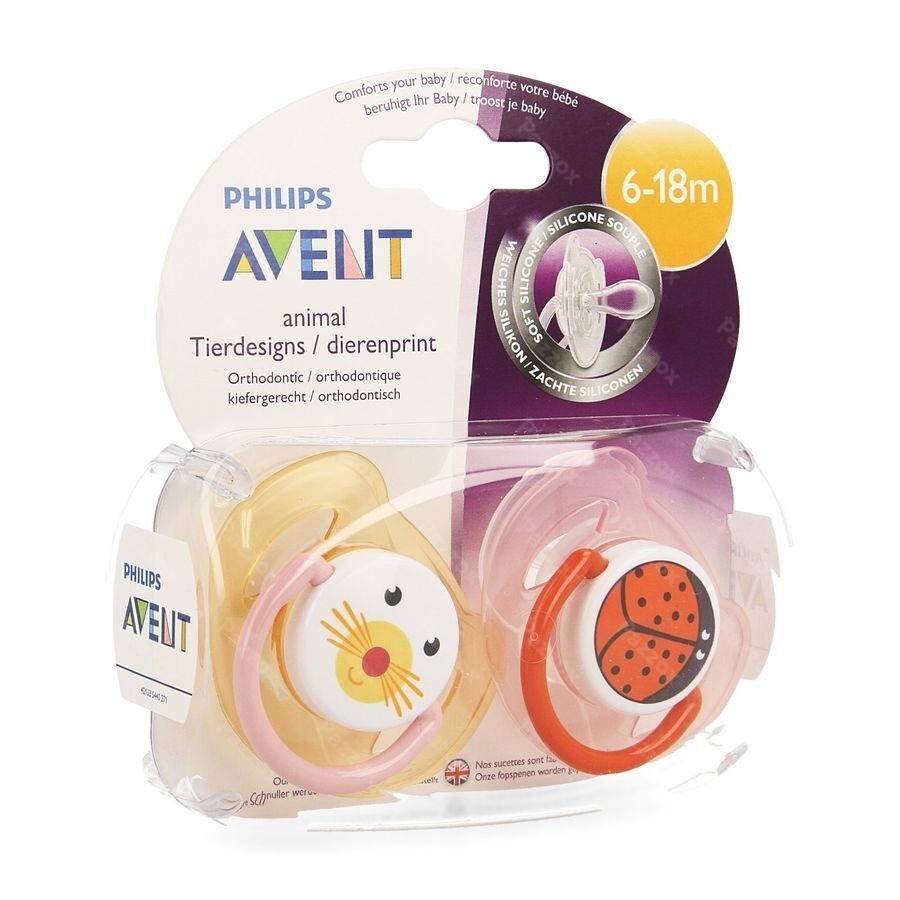 Philips Avent Sucette Animaux Silicone Double 6-18m