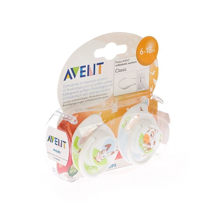 Philips Avent Sucette Animaux Silicone Double 6-18m