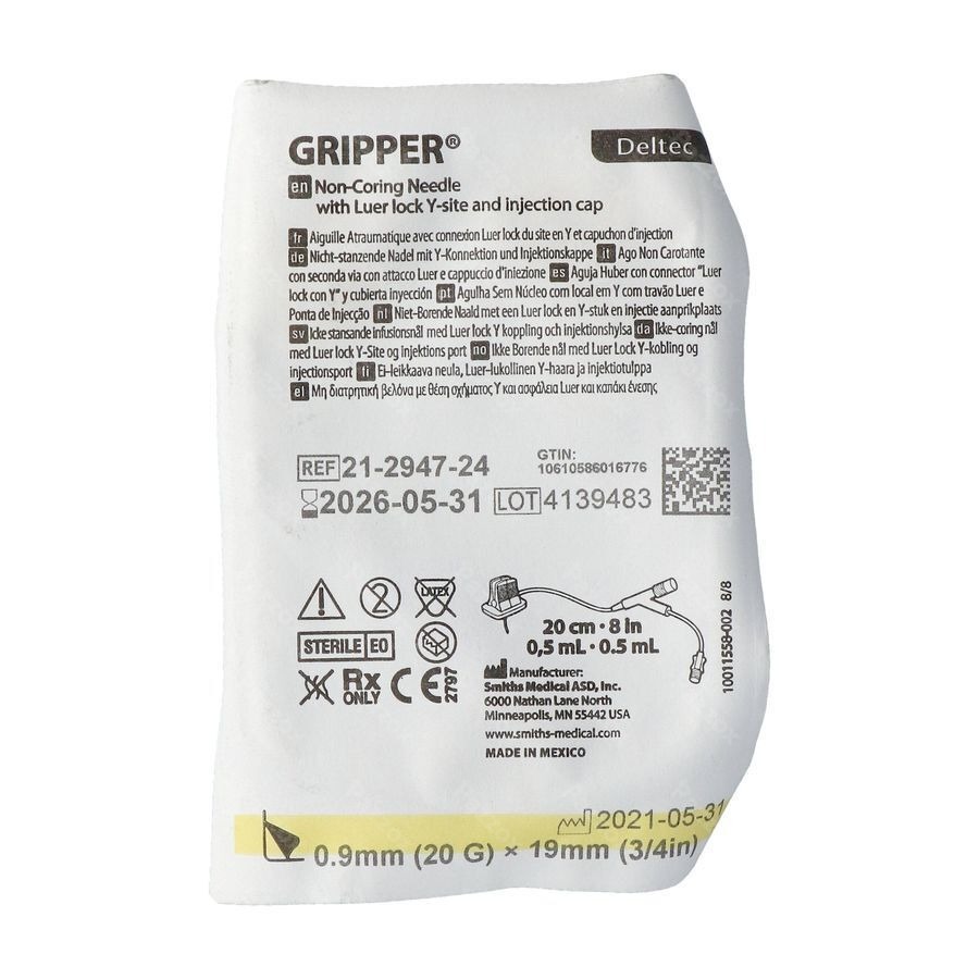 Gripper Aiguille 20g 19mm Y-site 1