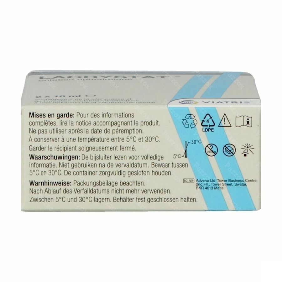 Lacrystat Collyre Fl 2x10ml Nf
