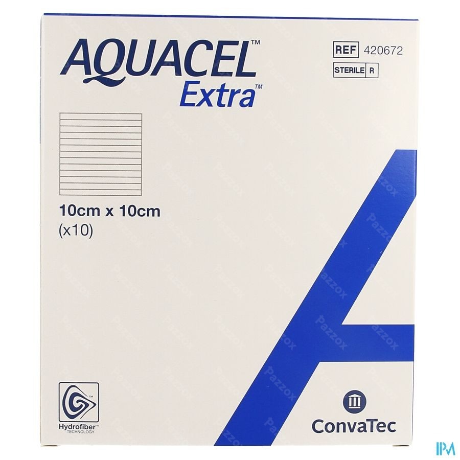 Aquacel Extra Pans Hydrofiber+renf.fibr.10x10cm 10