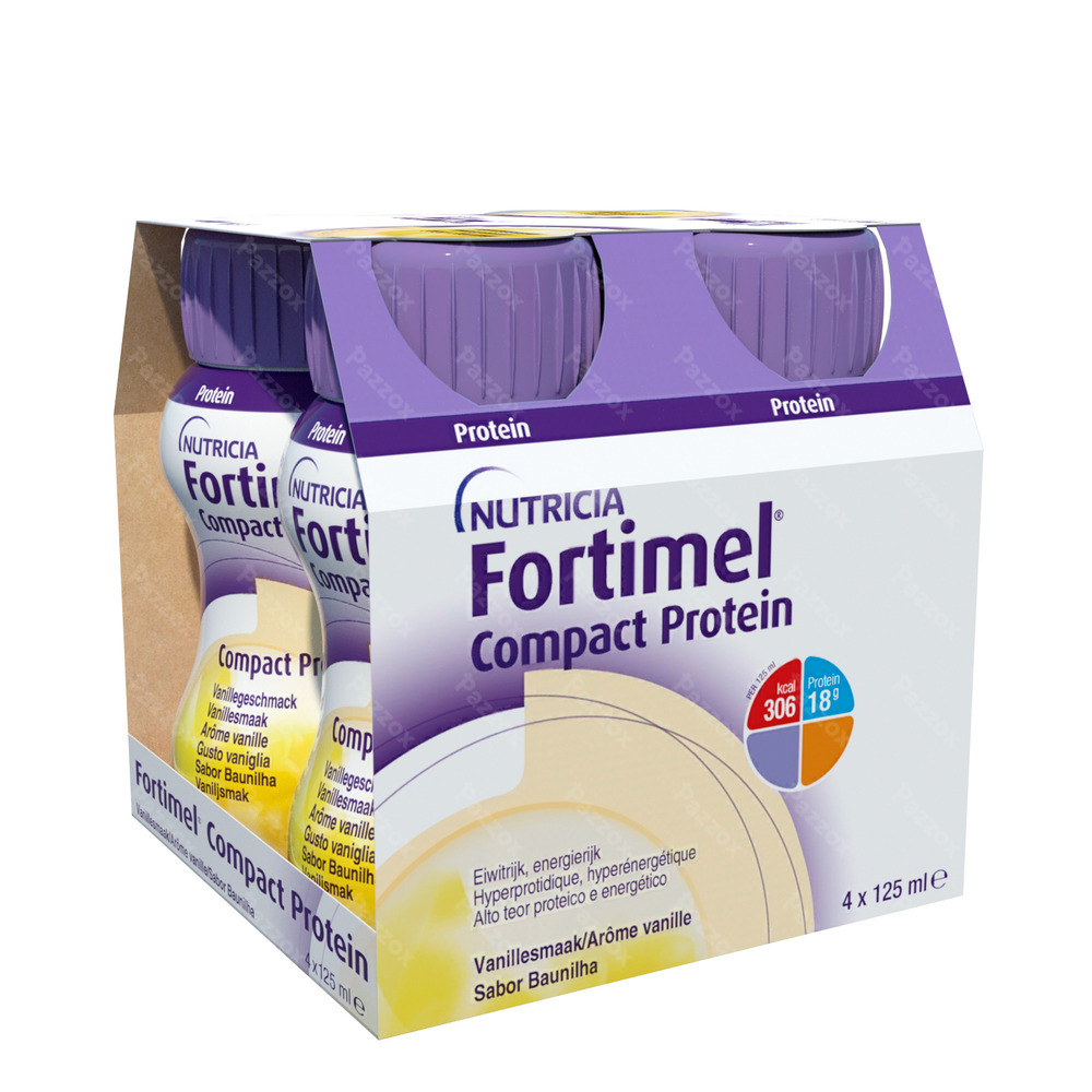 Fortimel Compact Protein Vanille Bouteilles 4x125ml