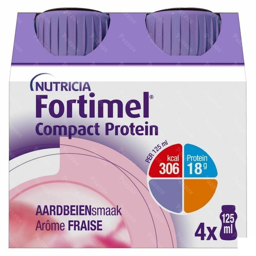 Fortimel Compact Protein Fraise Bouteilles 4x125ml