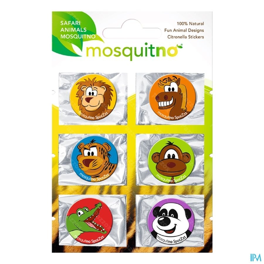 Autocollants Mosquitno Spotzz Safari Citronnelle 30 Pièces