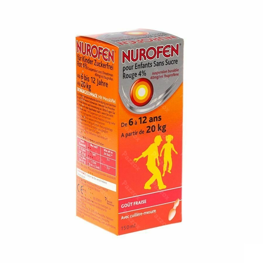 Nurofen Enfant S/sucre 4% Fraise Susp Buv 150ml