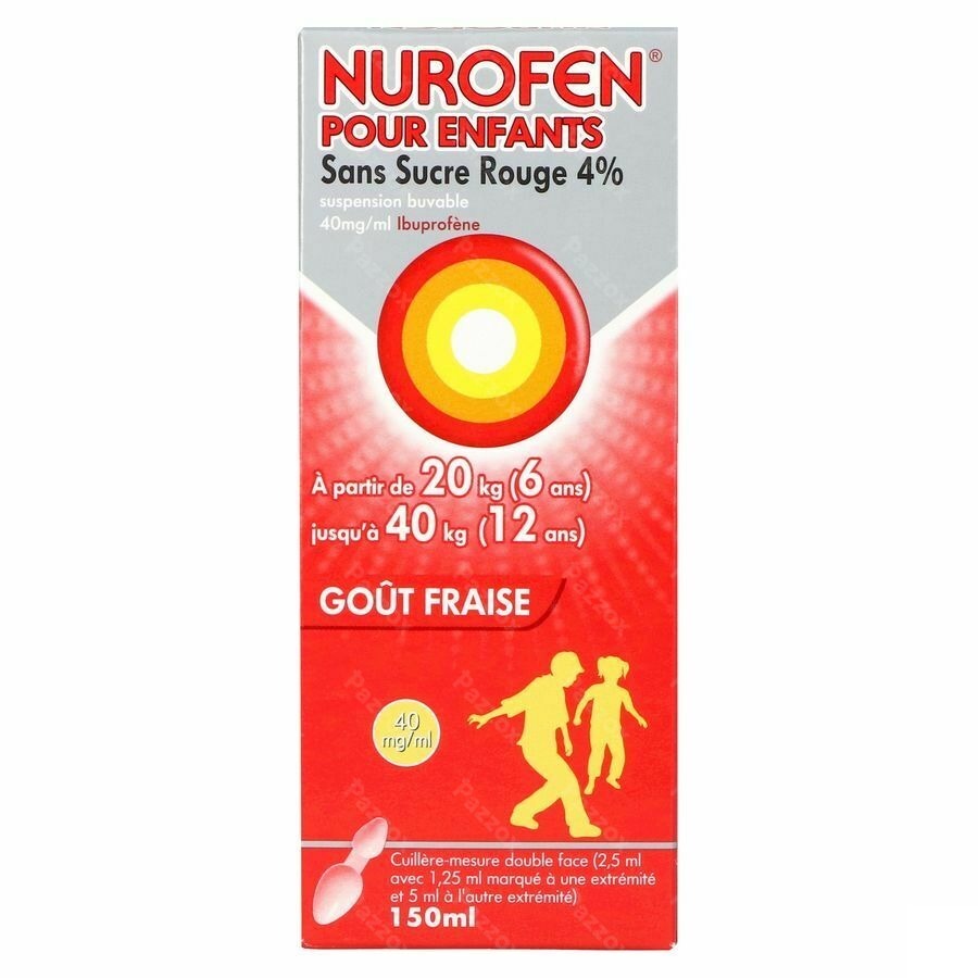 Nurofen Enfant S/sucre 4% Fraise Susp Buv 150ml