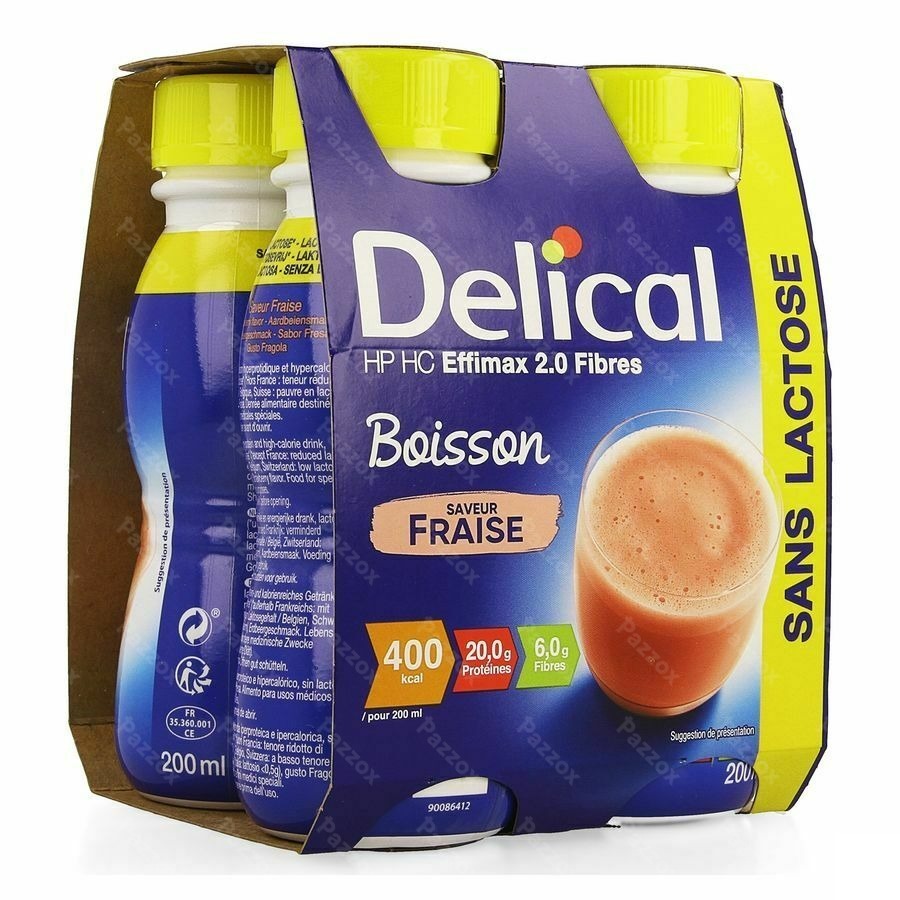 Delical Effimax 2.0 Fibres Fraise 4x200ml