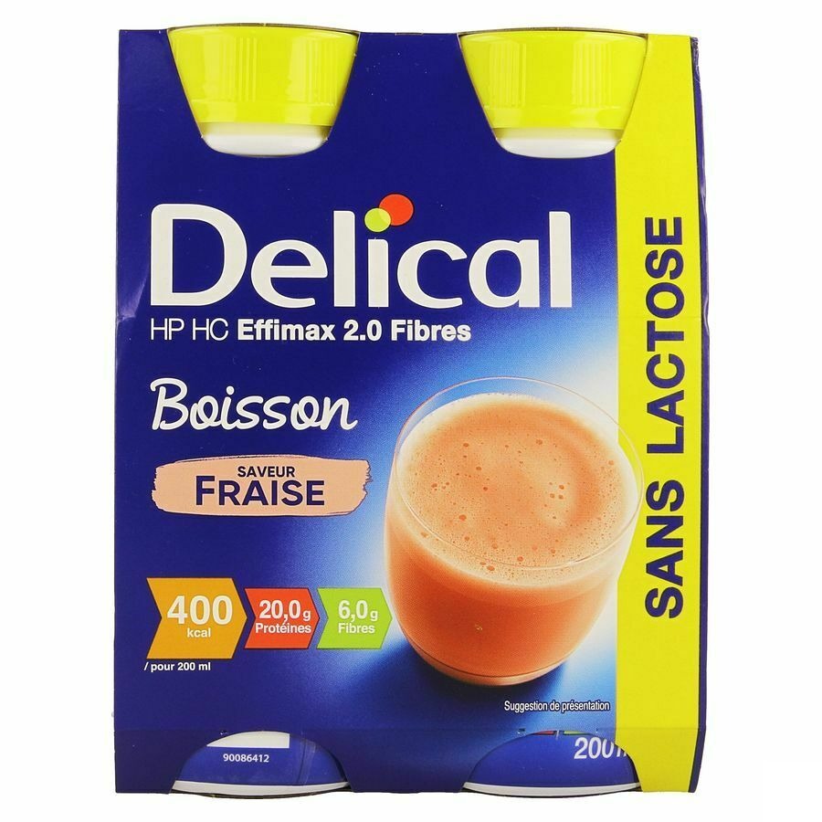 Delical Effimax 2.0 Fibres Fraise 4x200ml
