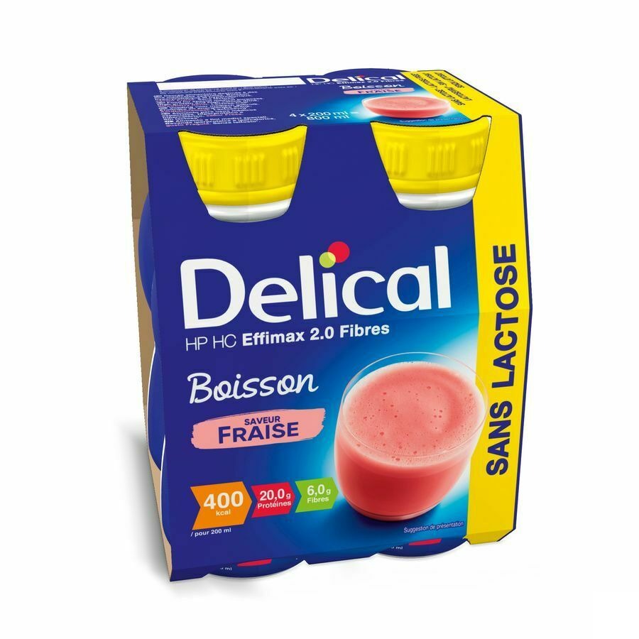 Delical Effimax 2.0 Fibres Fraise 4x200ml