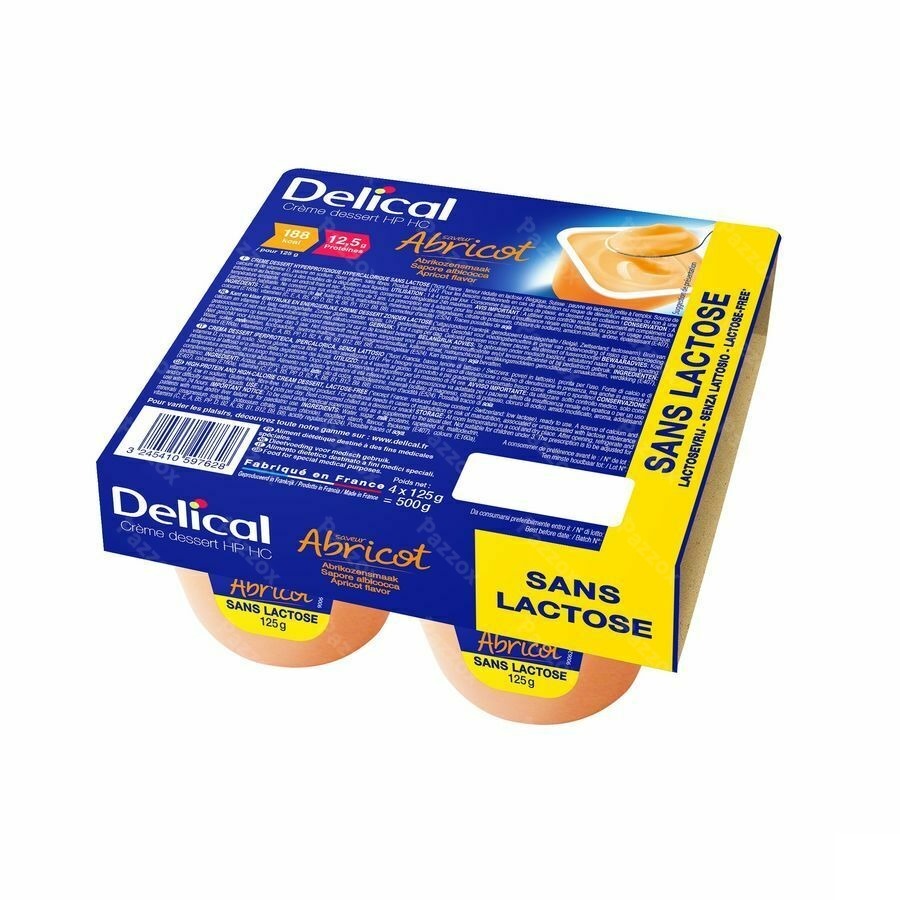 Delical Creme Dessert Hp-hc S/lact.abricot 4x125g