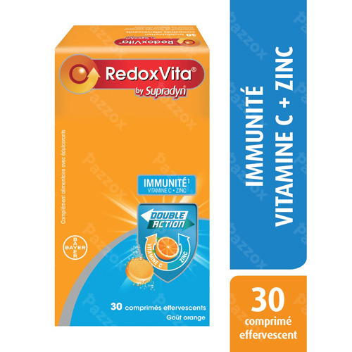 Redoxvita Double Action 1g Vitamine C & Zinc Immunité 30 Comprimés Effervescents