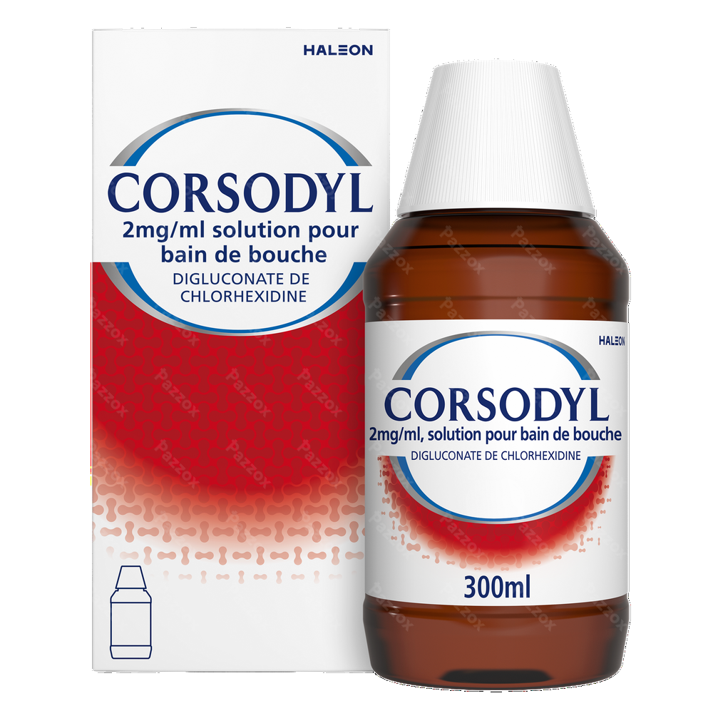 Corsodyl 2mg/ml Solution Bain Bouche 300ml