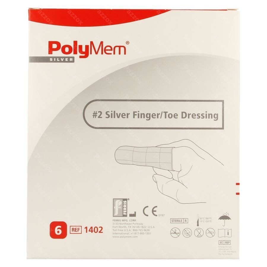 Polymem Silver Doigt/orteil Dressing Ring 8-12 6