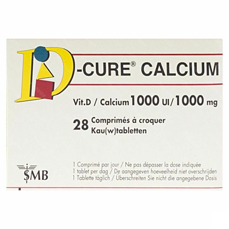 D-Cure Calcium 1000mg/1000ui Comprimés à Croquer 28