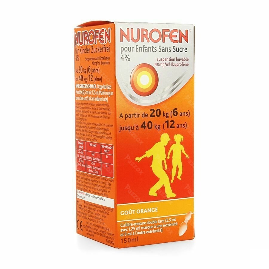 Nurofen Enfant Orange 4% Susp S/sucre 150ml