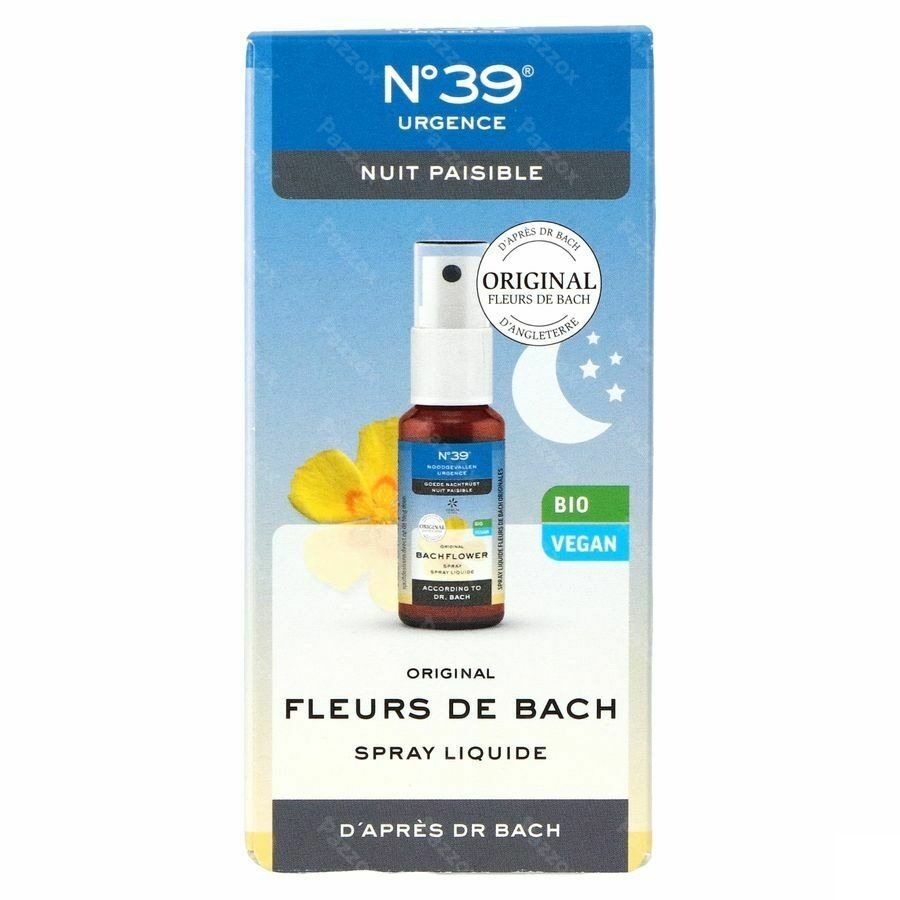 Fleurs de Bach Bio N°39 Urgence Nuit Spray 20ml