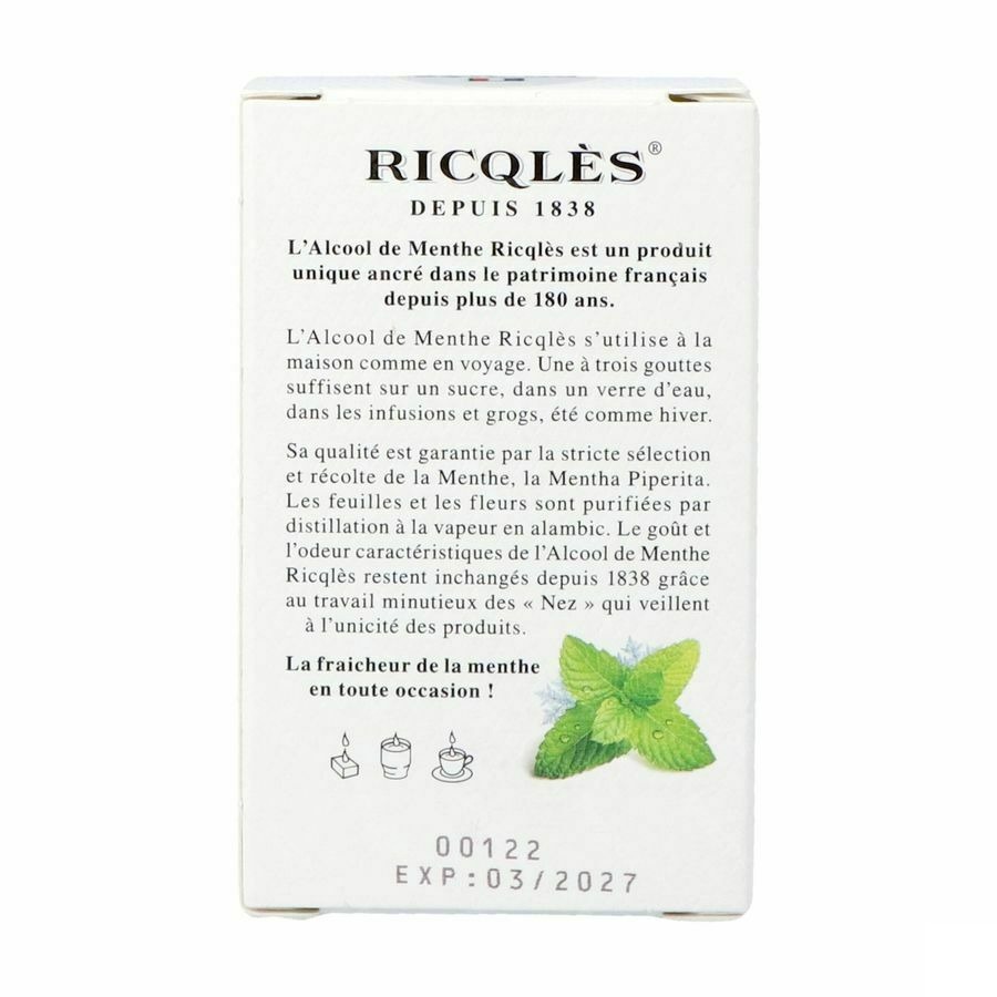 Ricqles Alcool De Menthe Fl 3cl