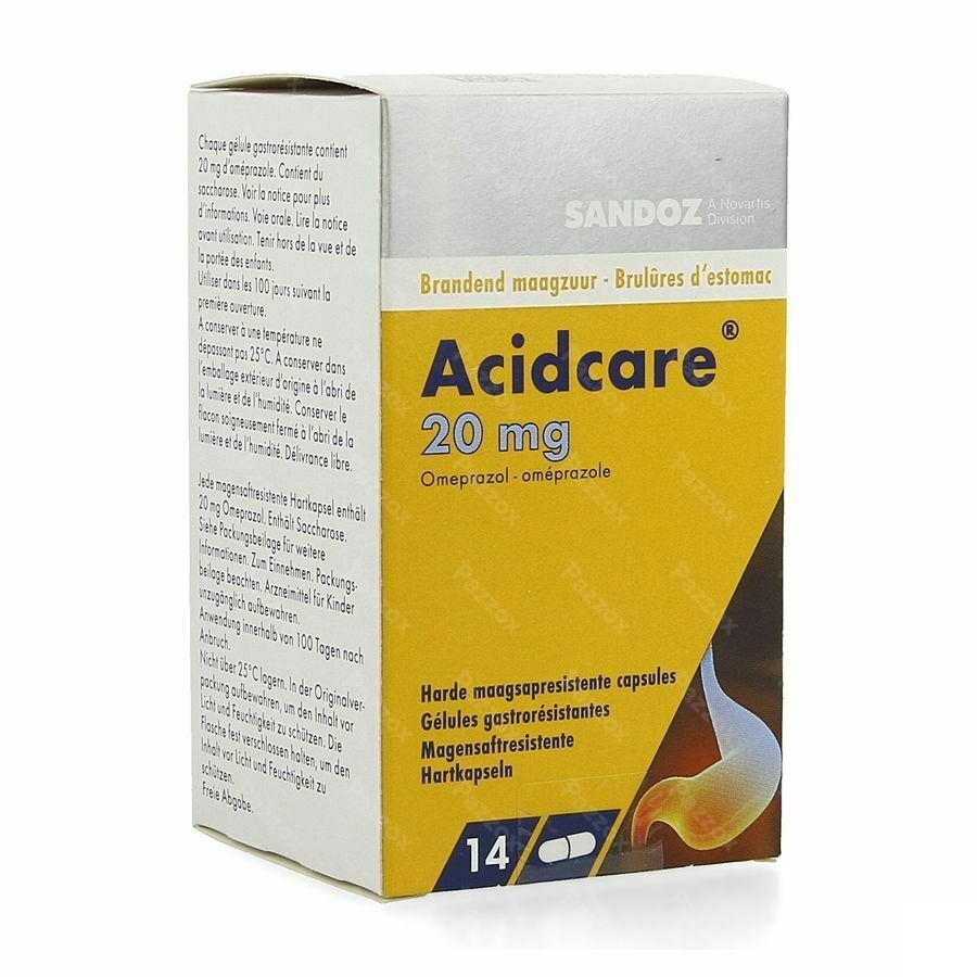 Acidcare 20mg Sandoz Caps Gastro Res 14 X 20mg