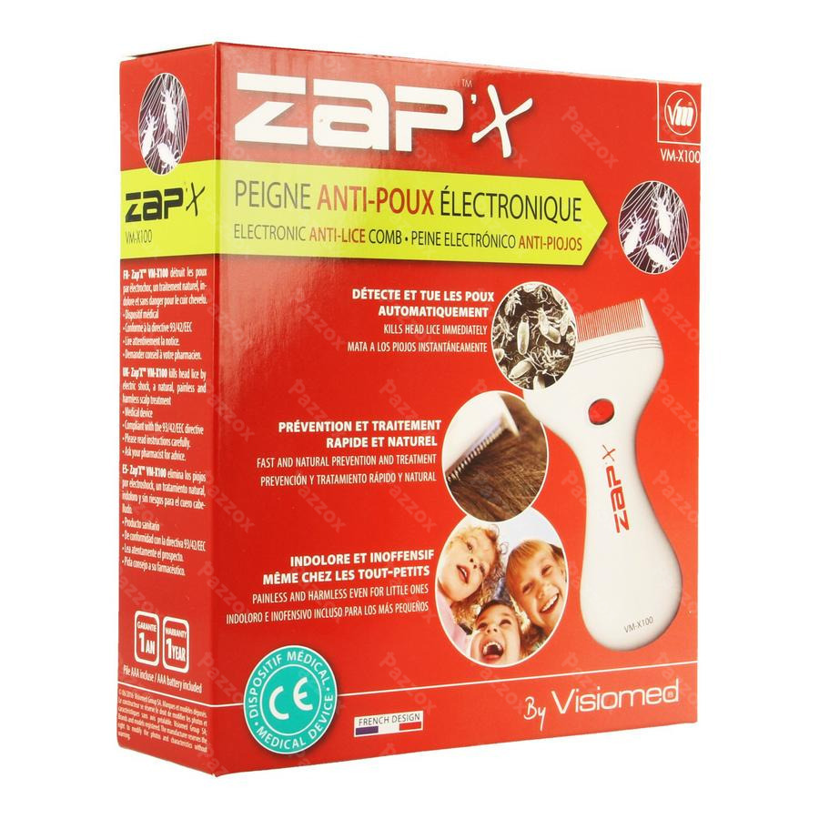 Zap'x Peigne Poux Electrique Z100