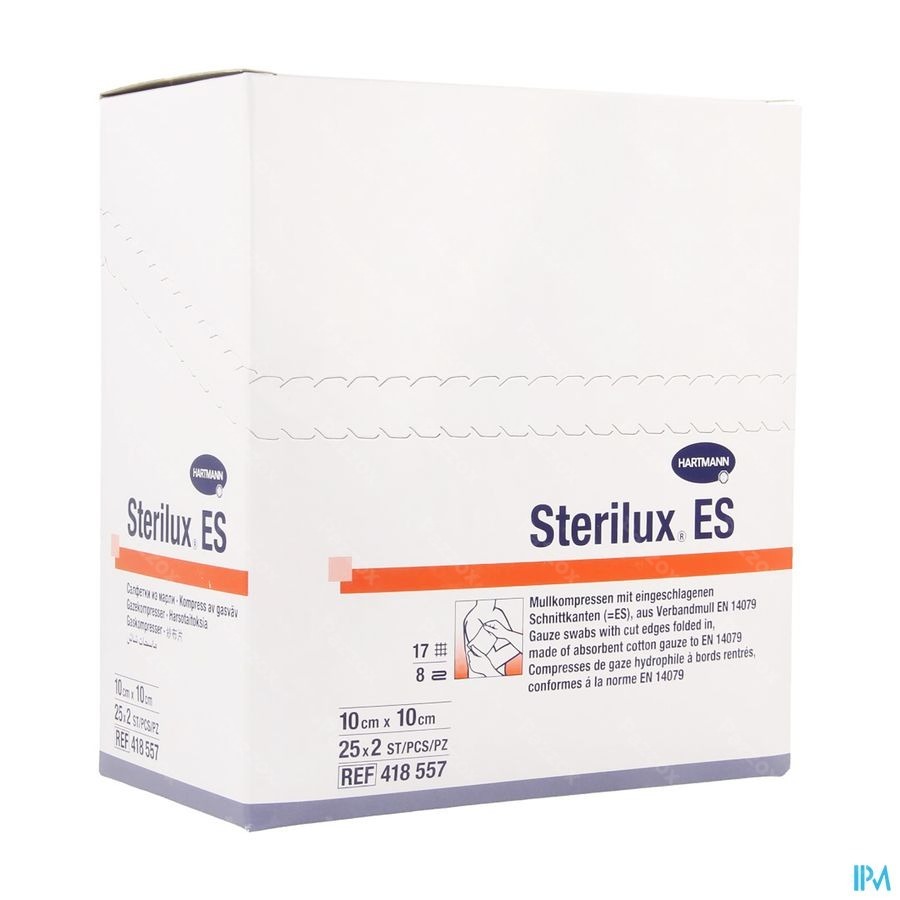 Sterilux Es 10x10cm 8pl.st. 25x2 P/s