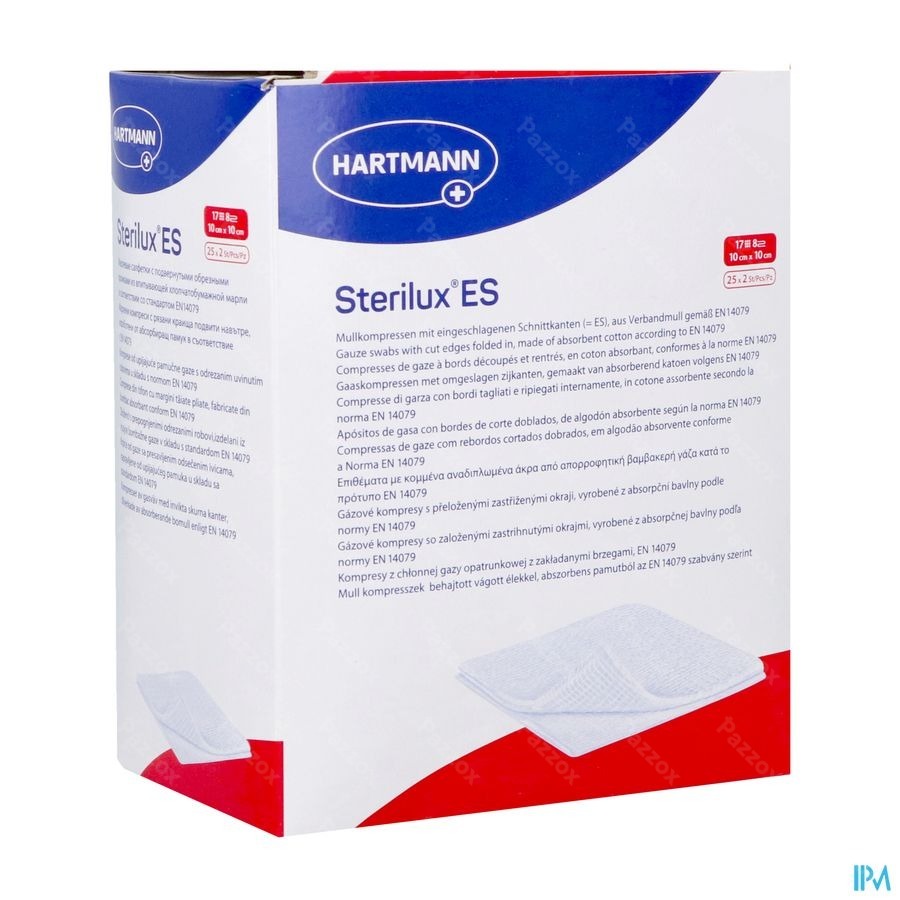 Sterilux Es 10x10cm 8pl.st. 25x2 P/s