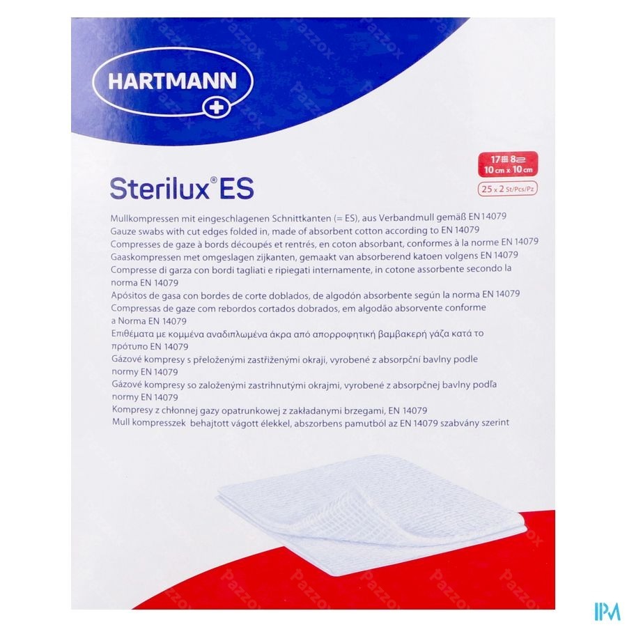 Sterilux Es 10x10cm 8pl.st. 25x2 P/s