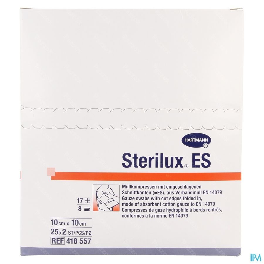Sterilux Es 10x10cm 8pl.st. 25x2 P/s