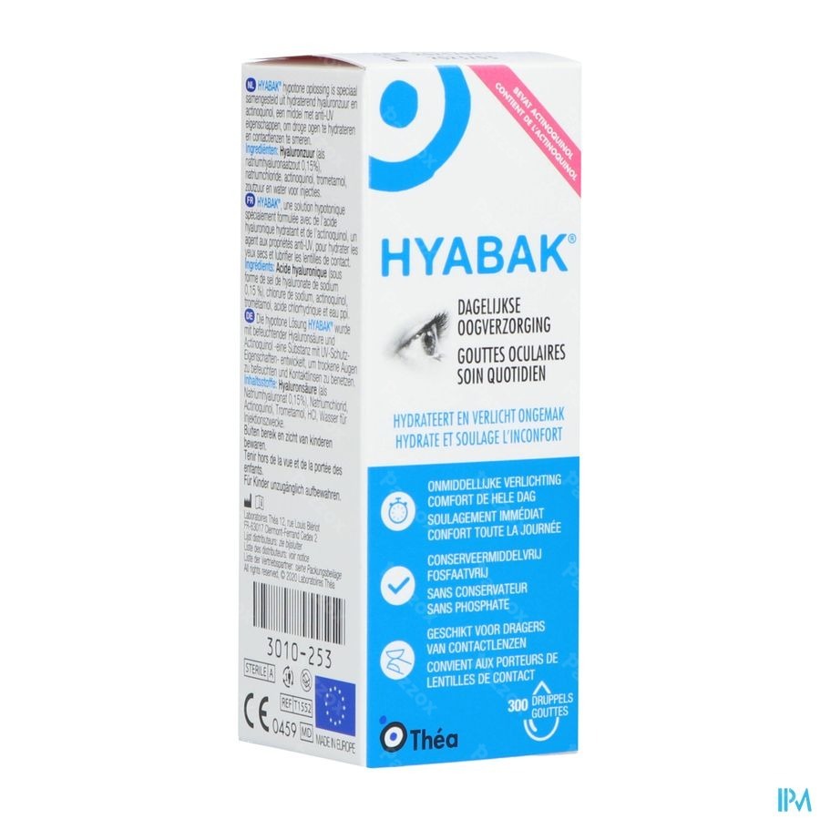 Hyabak 0,15% Collyre Hyaluron 10ml