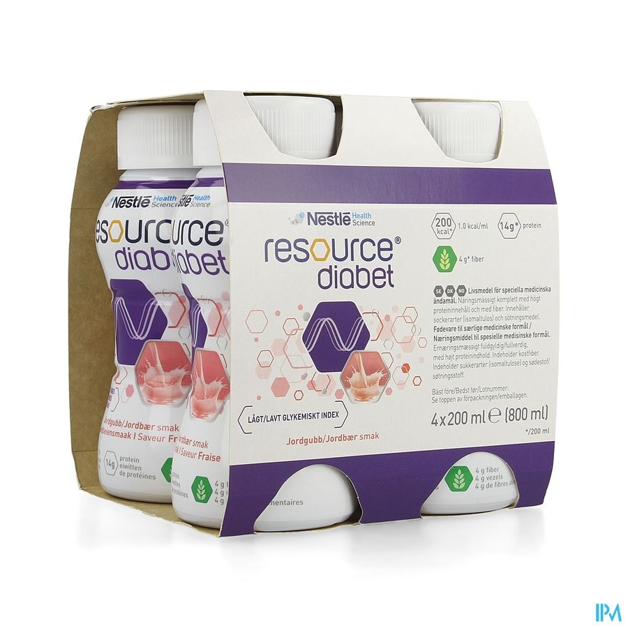 Resource Diabet Strawberry 4x200ml